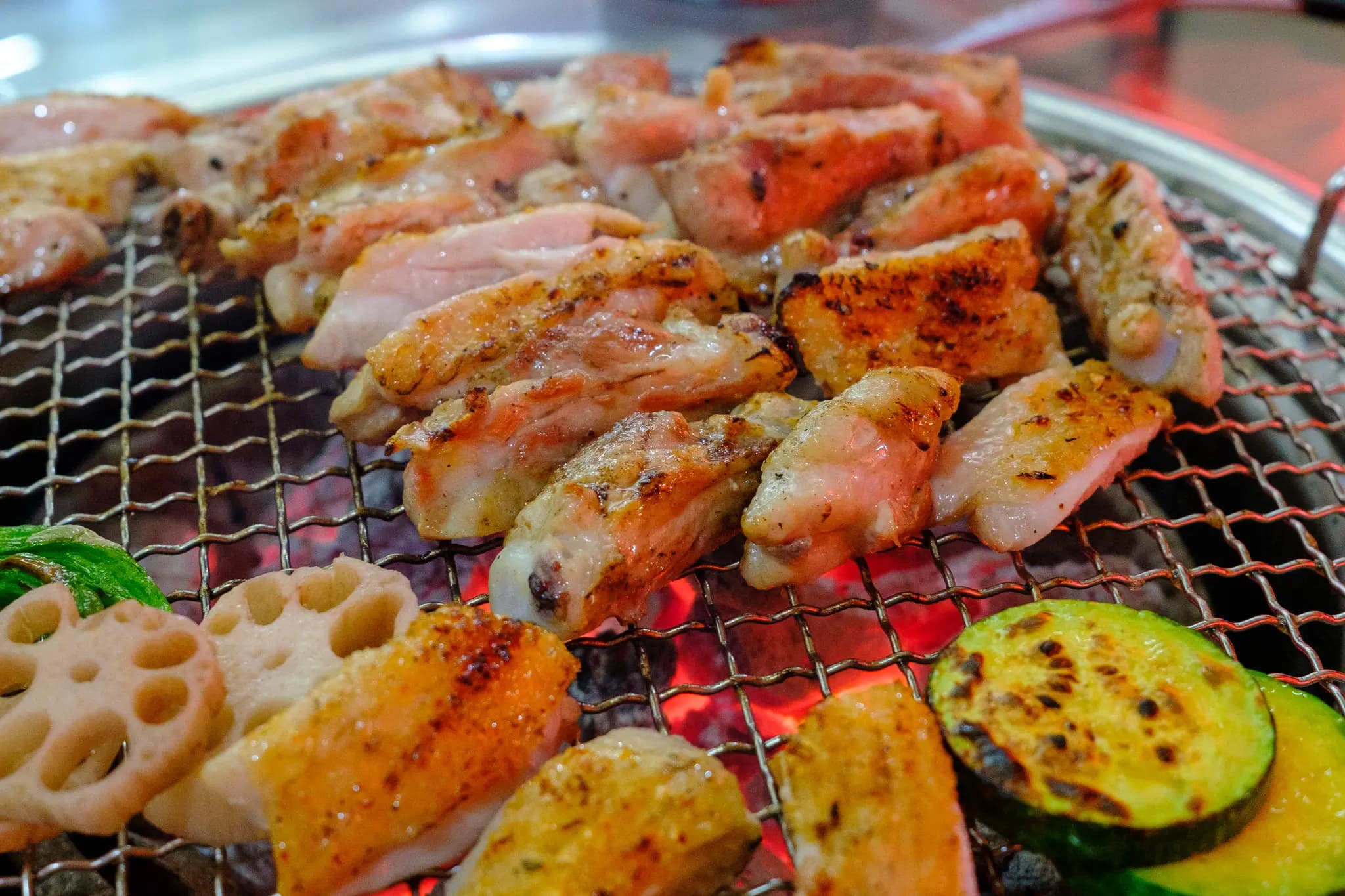 소금 숯불 닭구이