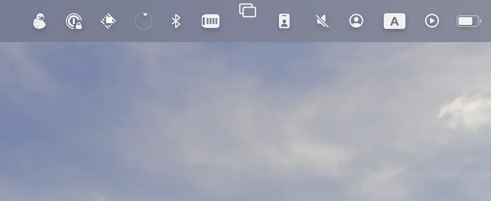 macOS 메뉴바 아이콘 승천 중